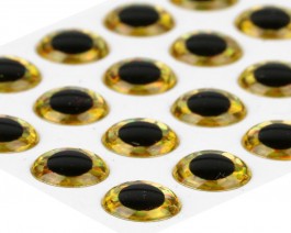 3D Epoxy Eyes, Holographic Gold, 8 mm